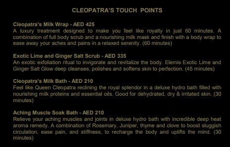 Cleopatras Spa Price6