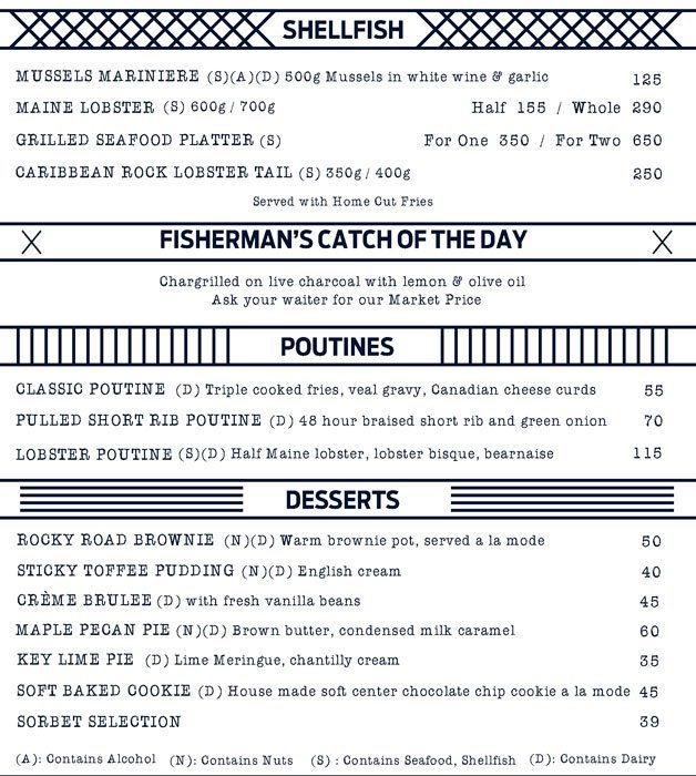The Maine Oyster Bar Grill Menu8